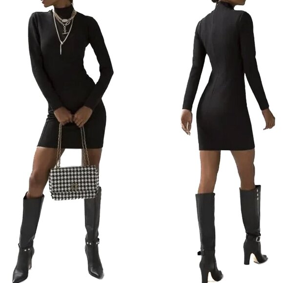 White House Black Market Dresses & Skirts - White House Black Market AURA Long Sleeve Sculpting Mini Dress Black Sz 10 - NWT